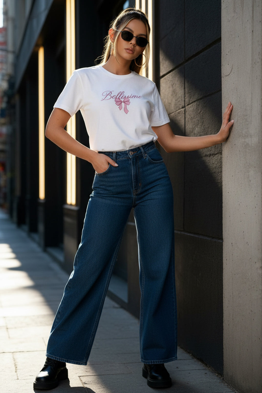 Bellissimo White Printed Regular Fit T-Shirt