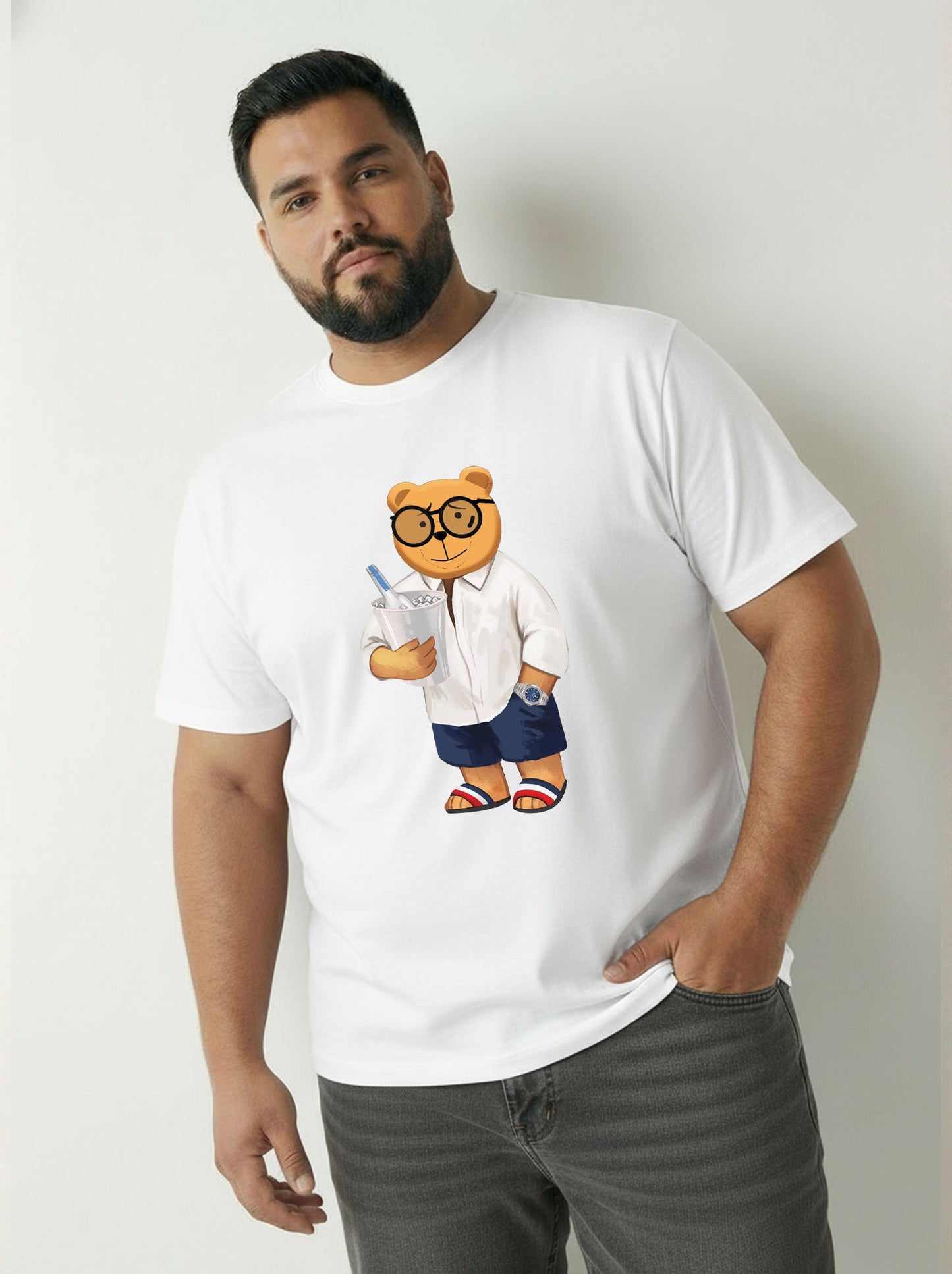 Beach Bear Plus Size Men T-shirt