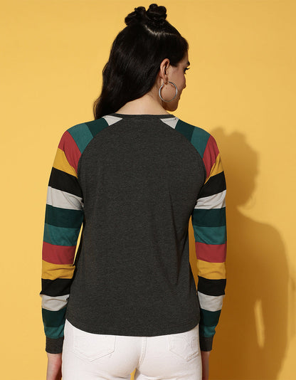 Anthra Full Sleeve Regular Fit Graphic T-Shirt