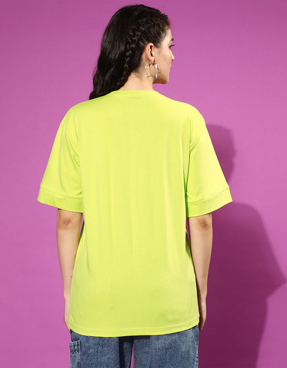 Black Widow Yellow Oversized Fit Graphic T-Shirt