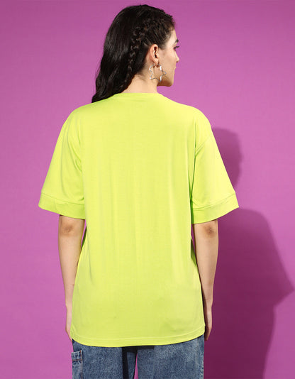 Black Widow Yellow Oversized Fit Graphic T-Shirt