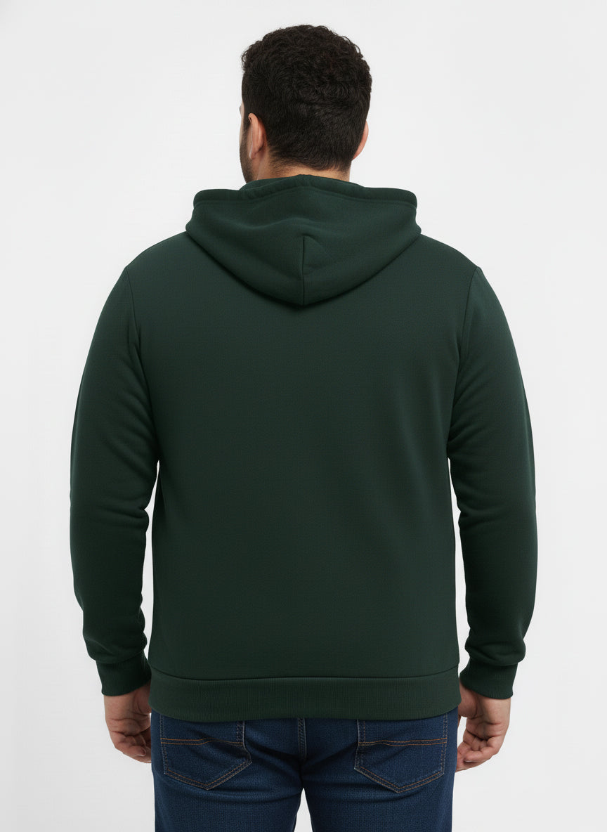 Solid Zipper Hoodie Plus Size