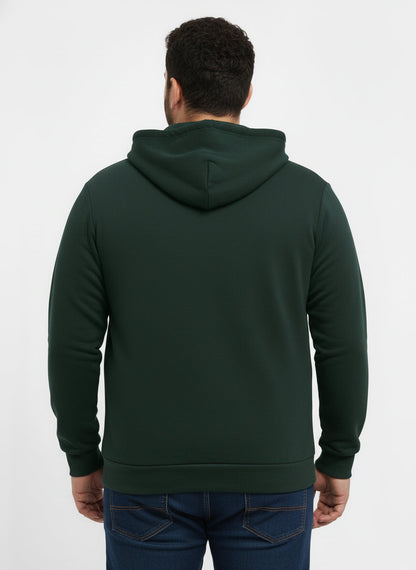Solid Zipper Hoodie Plus Size