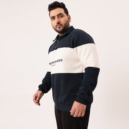 Colour Block Classic Quarter Zipper Sweatshirt