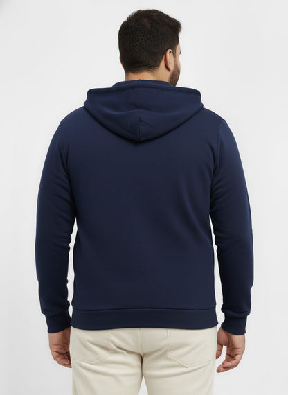 Solid Zipper Hoodie Plus Size