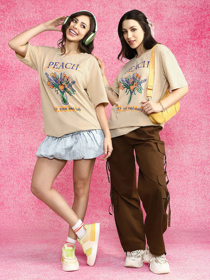 Blossom Dreams Swanwhite Oversized Graphic T-Shirt