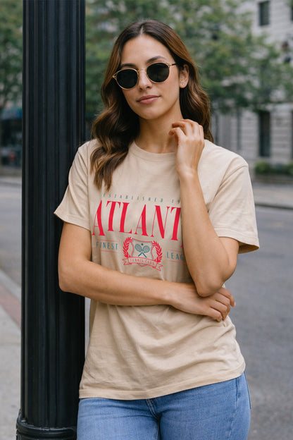 Atlanta Swanwhite Printed Regular Fit T-Shirt