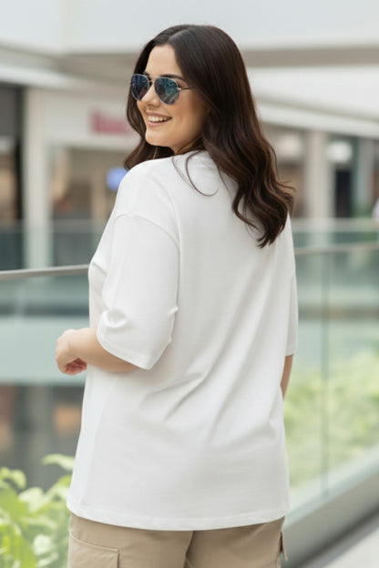 Beach Club White Plus Size T-shirt