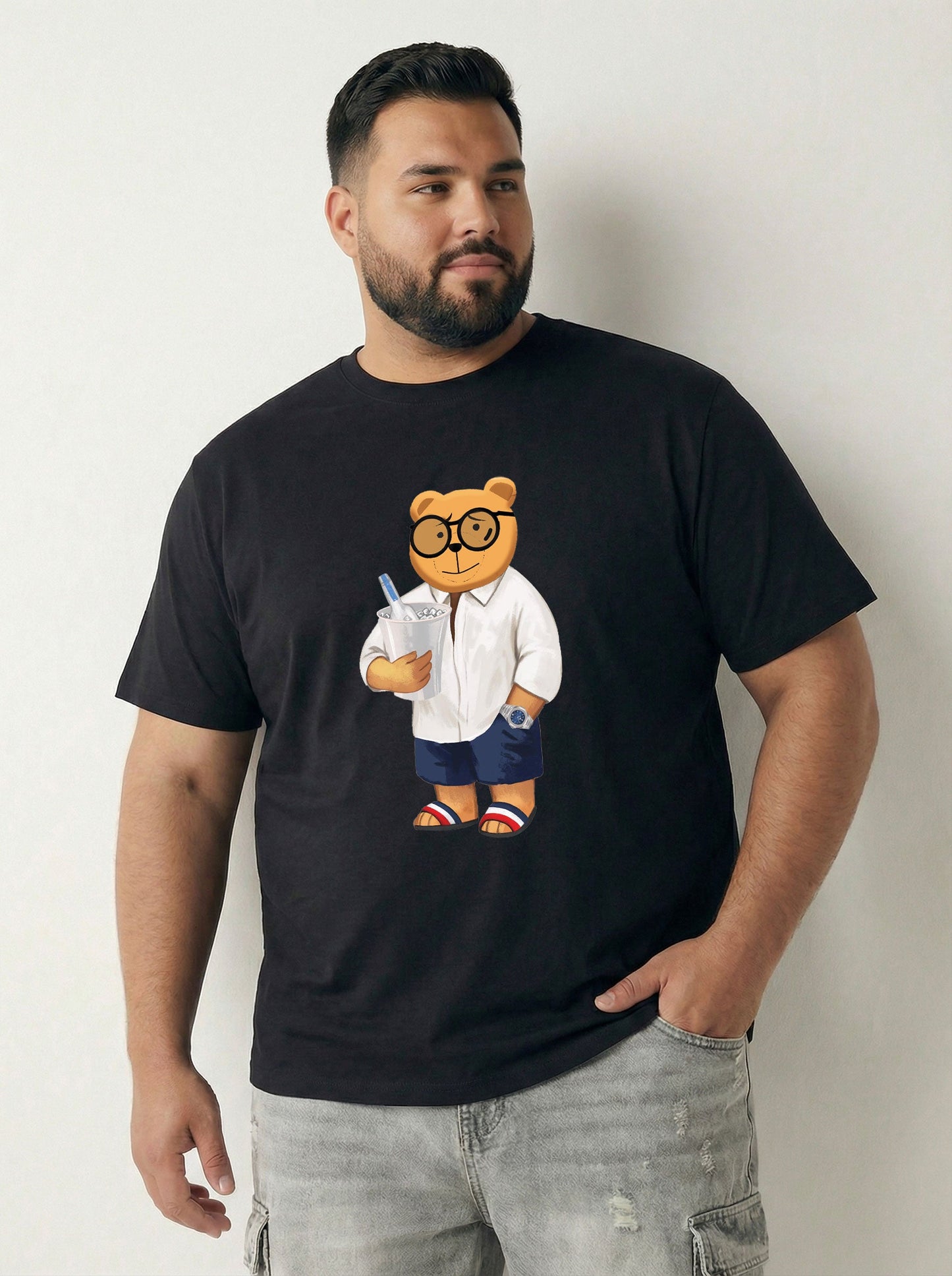 Beach Bear Plus Size Men T-shirt