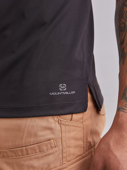 Black Armour Cut Half Sleeves T-Shirt