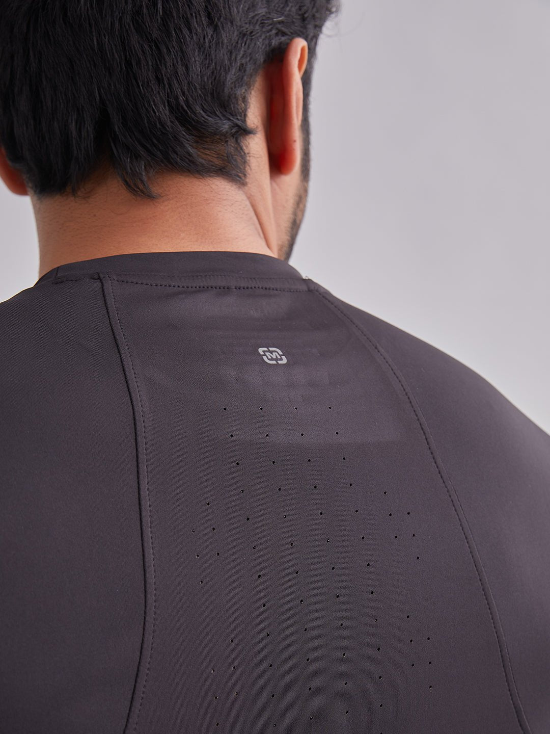 Black Armour Cut Half Sleeves T-Shirt