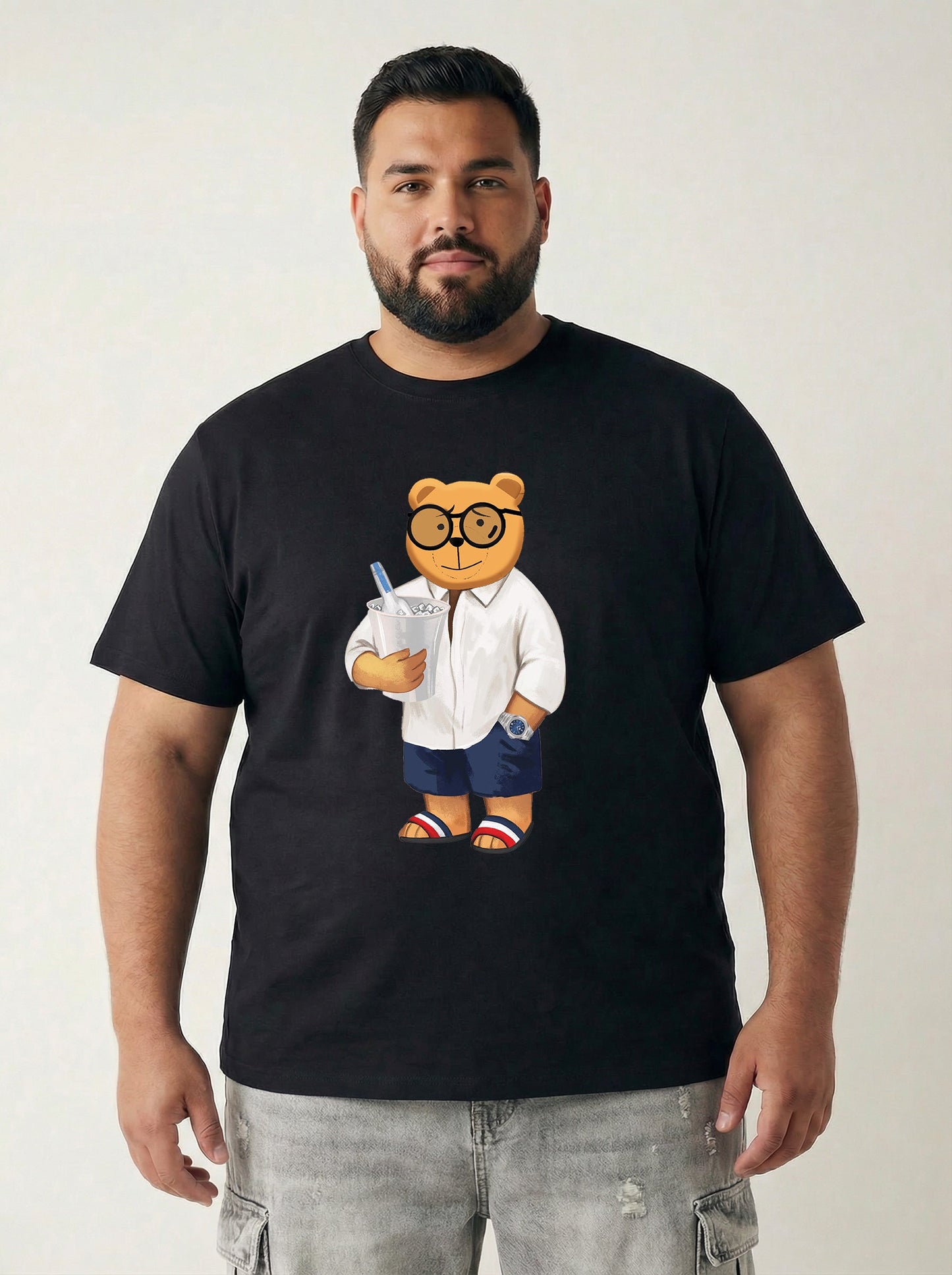 Beach Bear Plus Size Men T-shirt