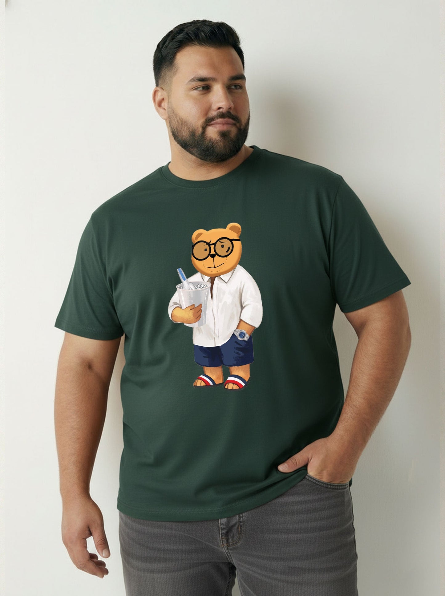 Beach Bear Plus Size Men T-shirt