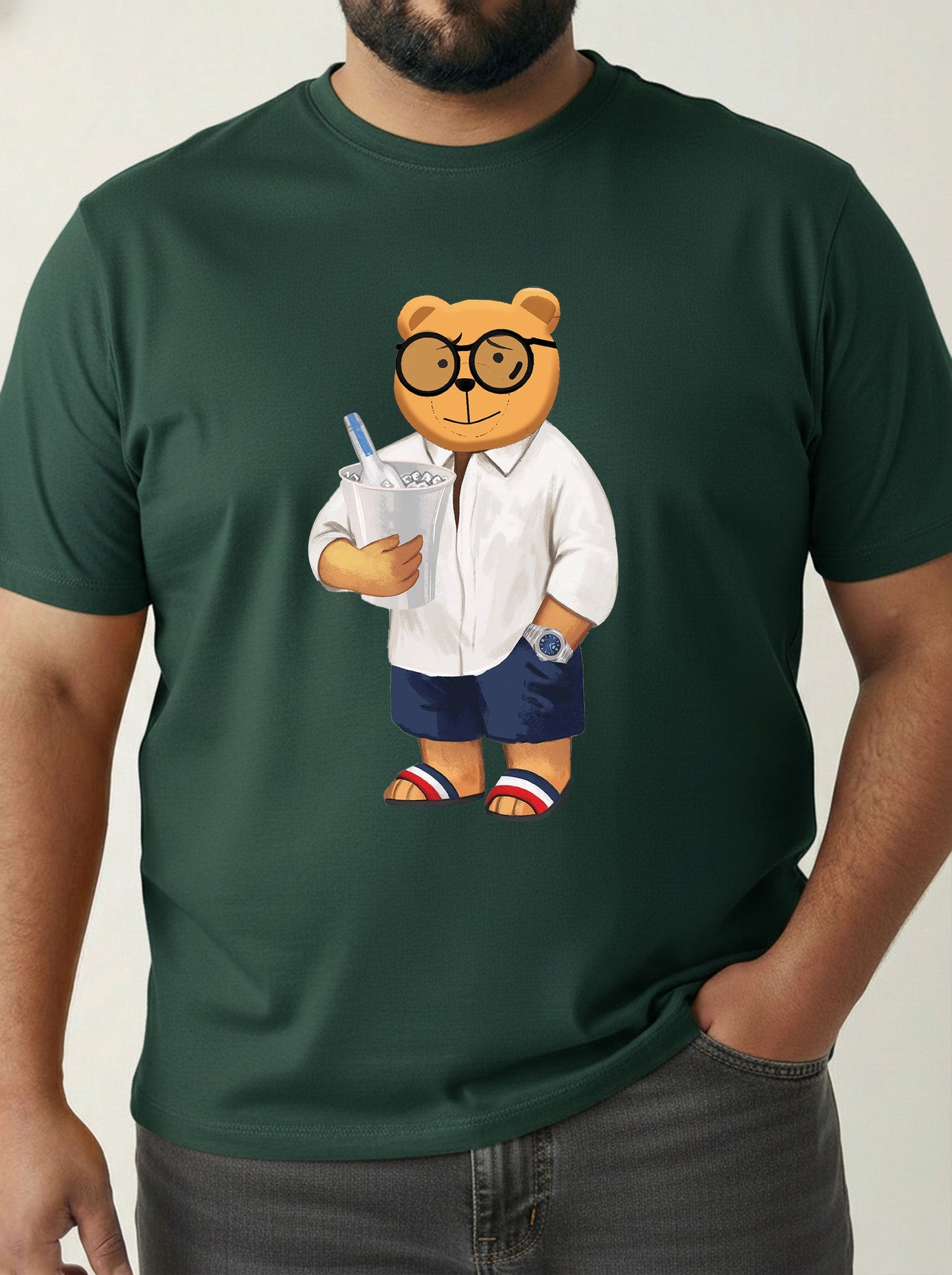 Beach Bear Plus Size Men T-shirt