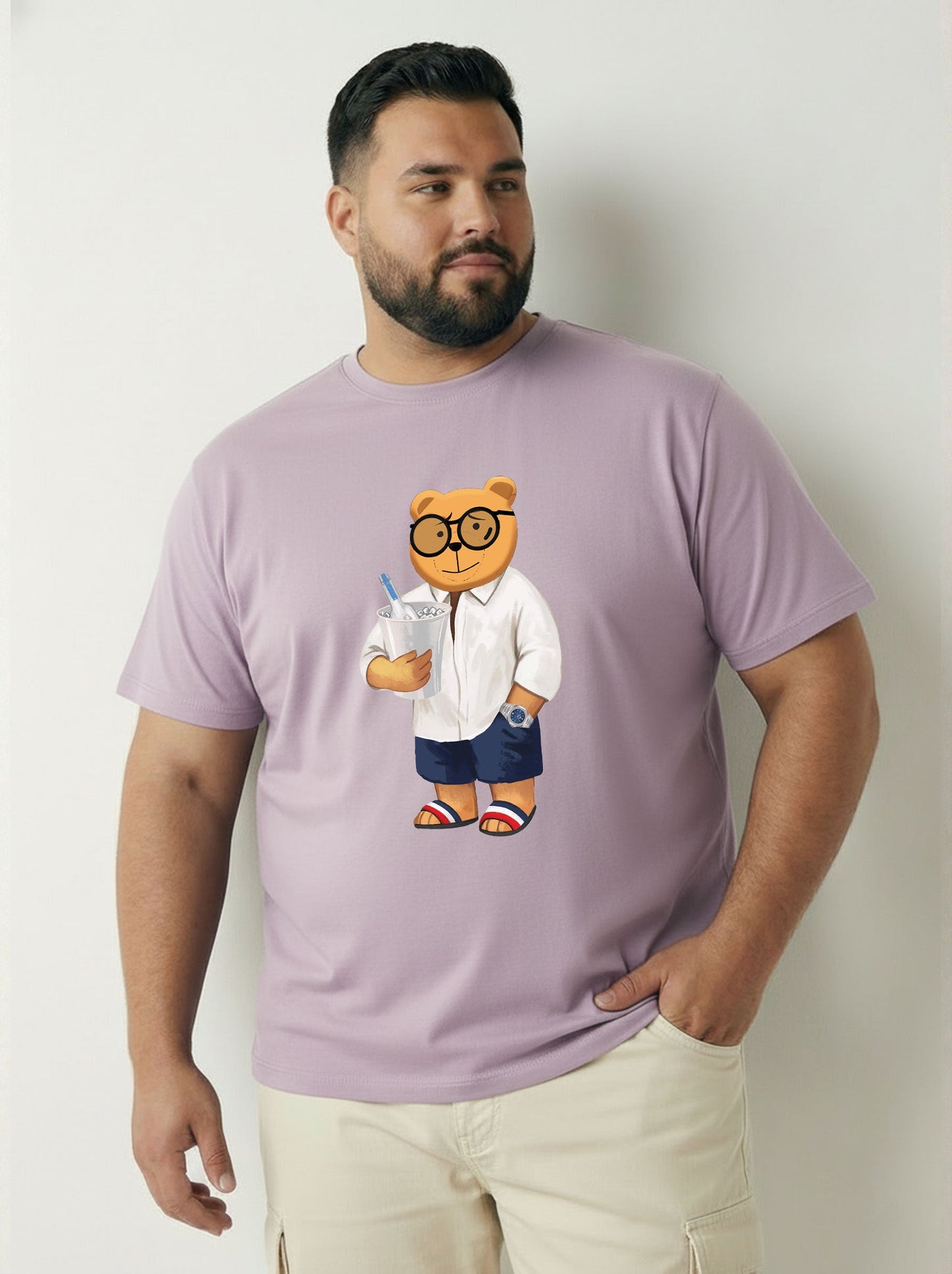 Beach Bear Plus Size Men T-shirt
