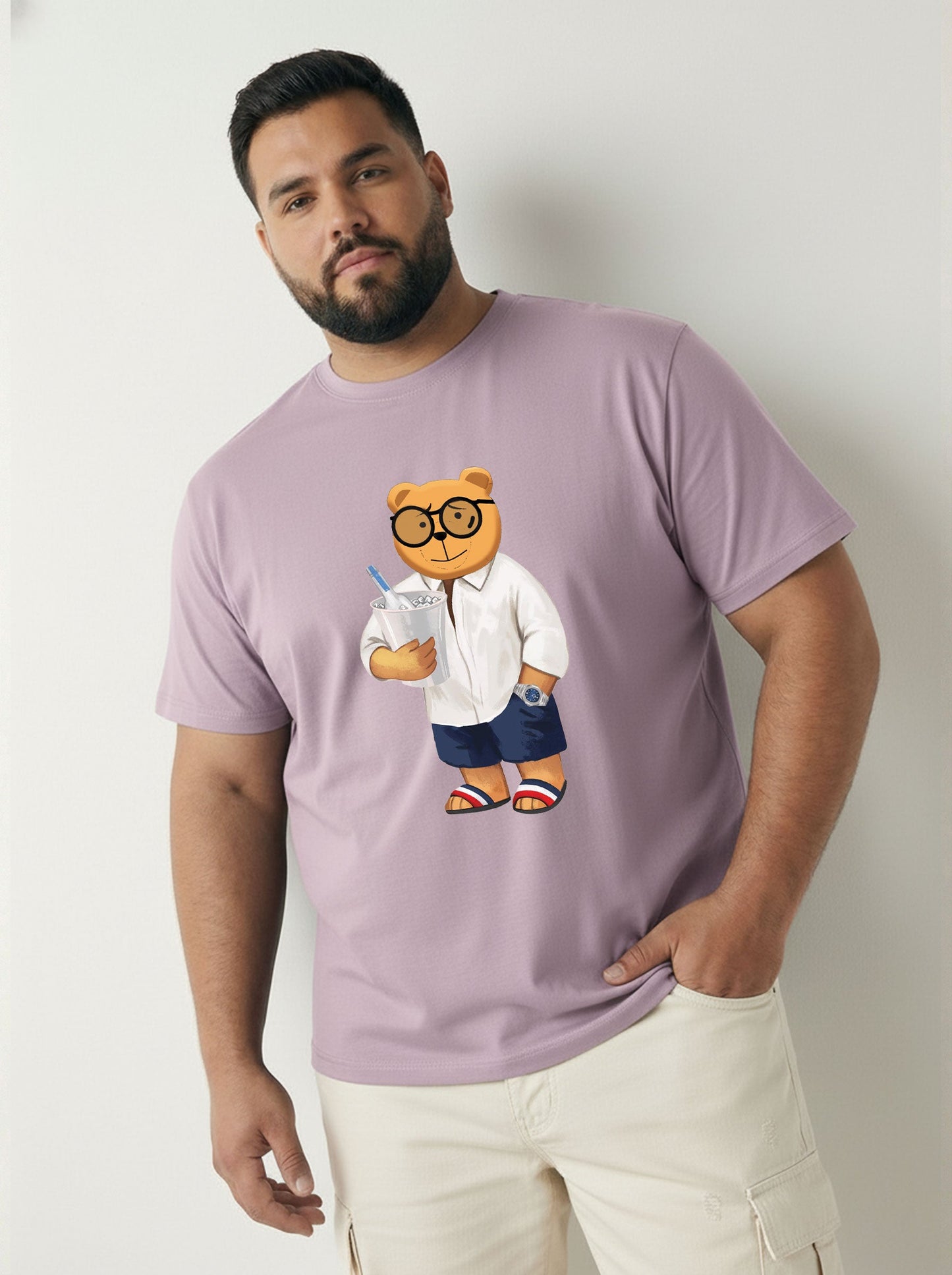Beach Bear Plus Size Men T-shirt