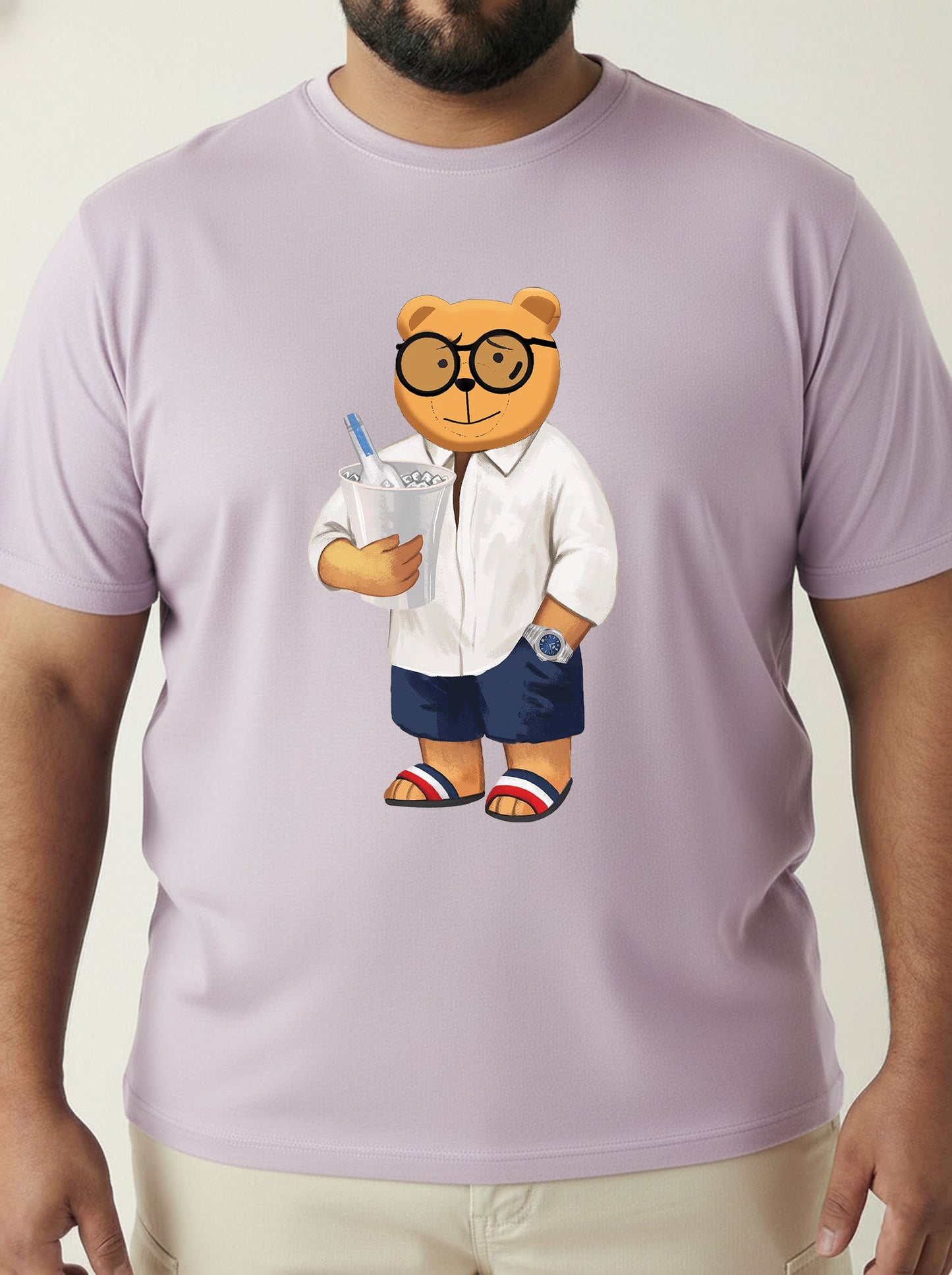 Beach Bear Plus Size Men T-shirt