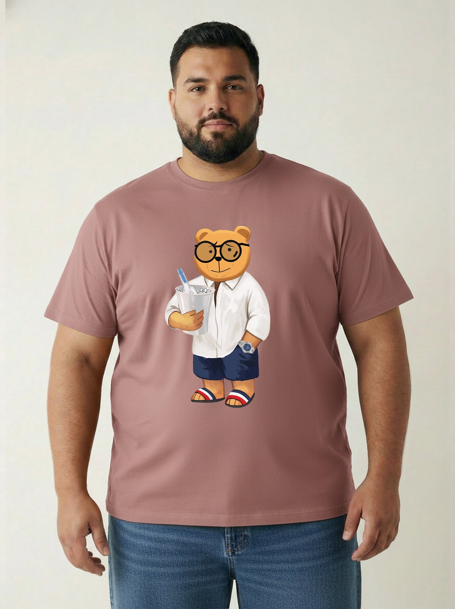 Beach Bear Plus Size Men T-shirt