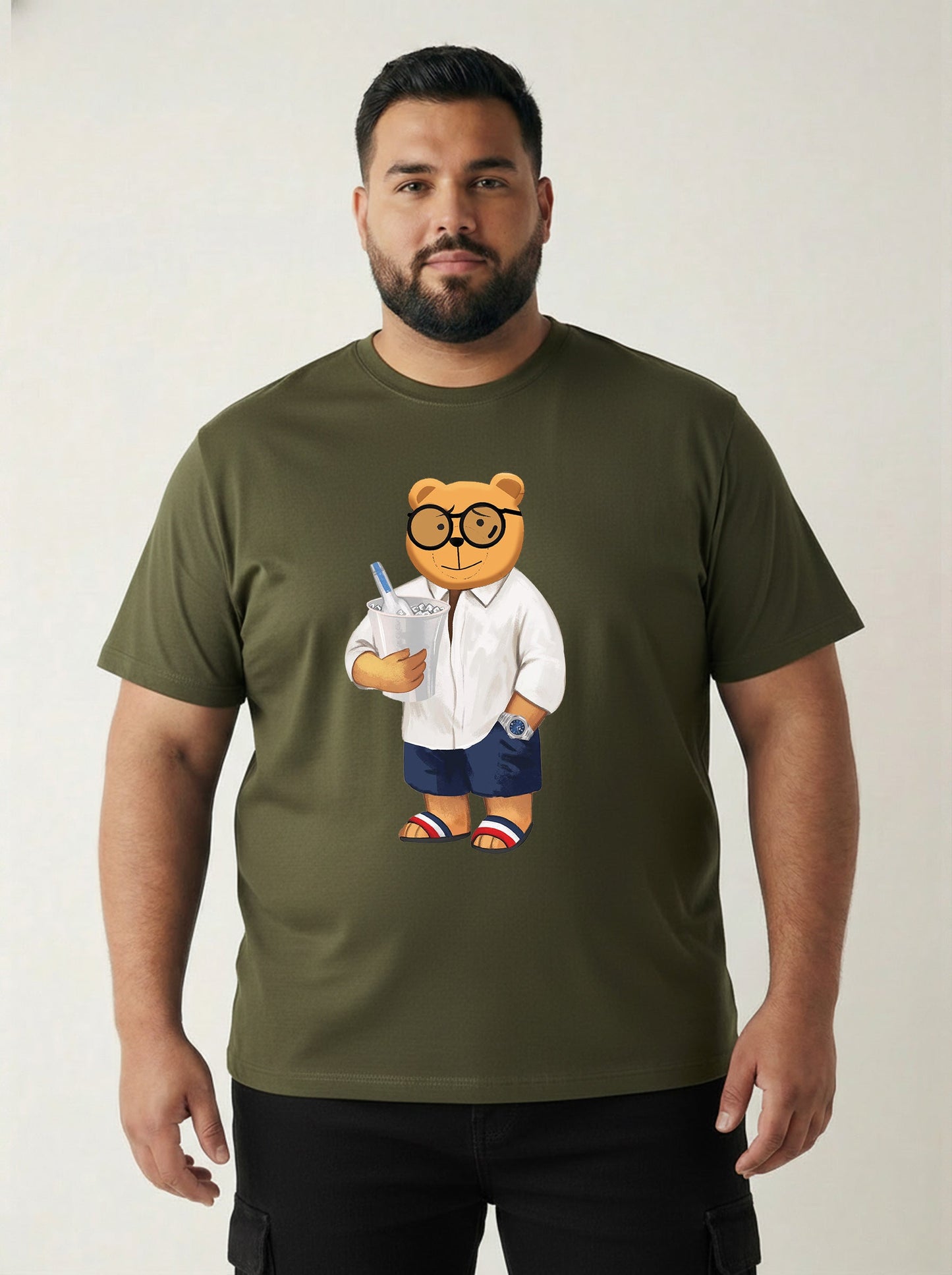 Beach Bear Plus Size Men T-shirt