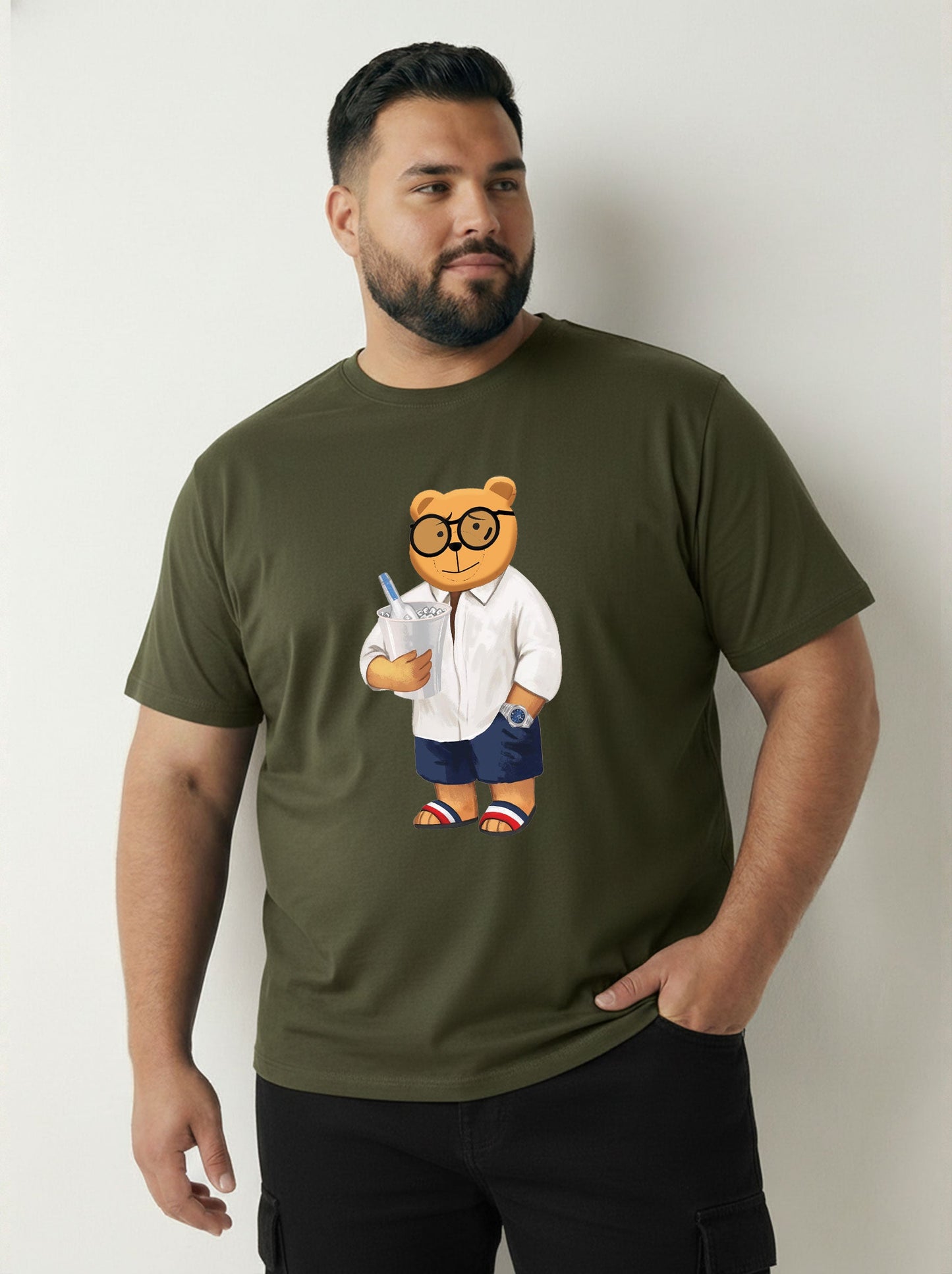 Beach Bear Plus Size Men T-shirt