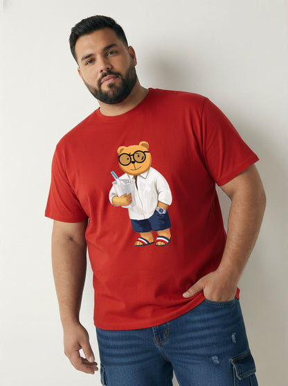 Beach Bear Plus Size Men T-shirt