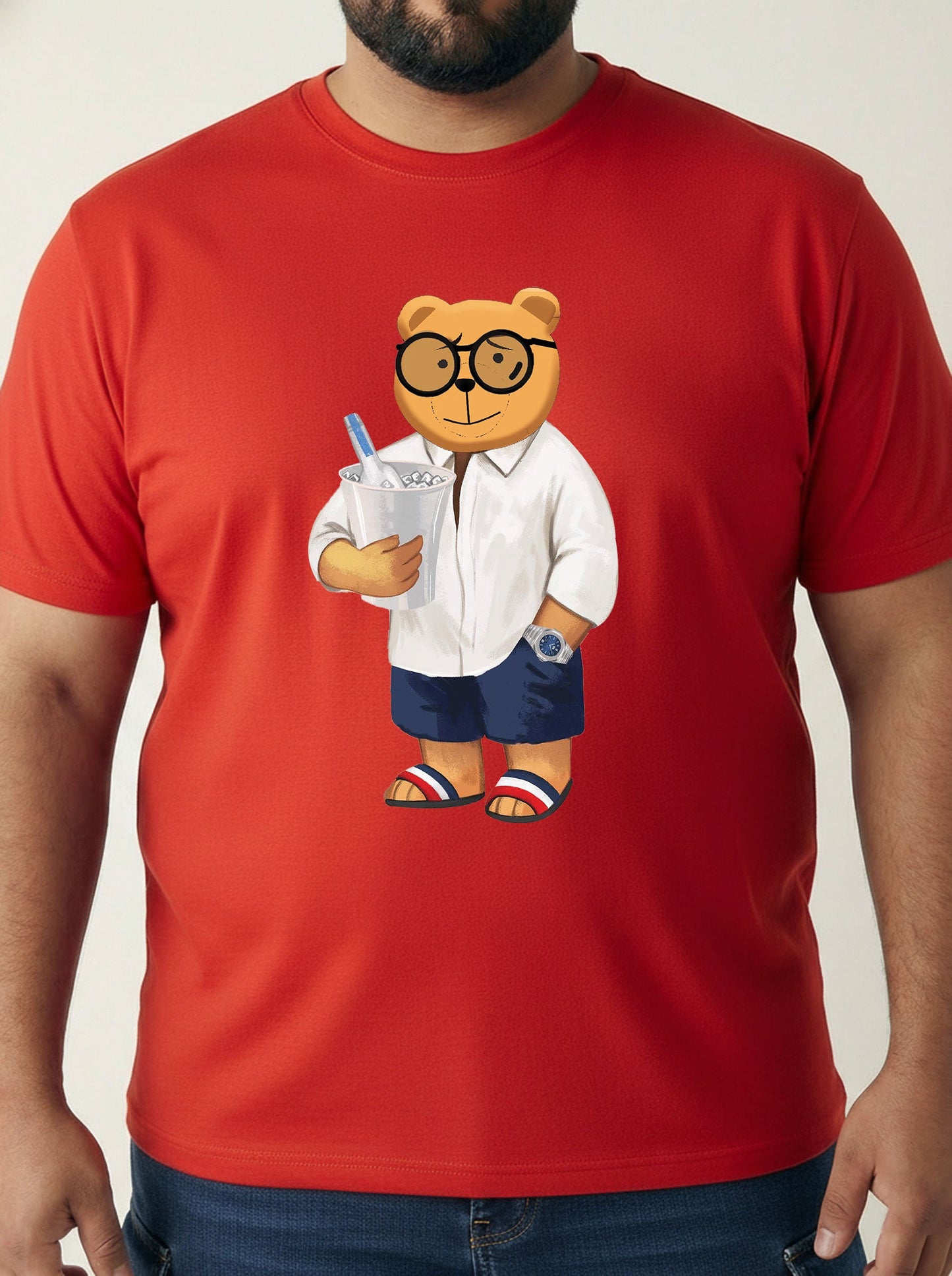 Beach Bear Plus Size Men T-shirt