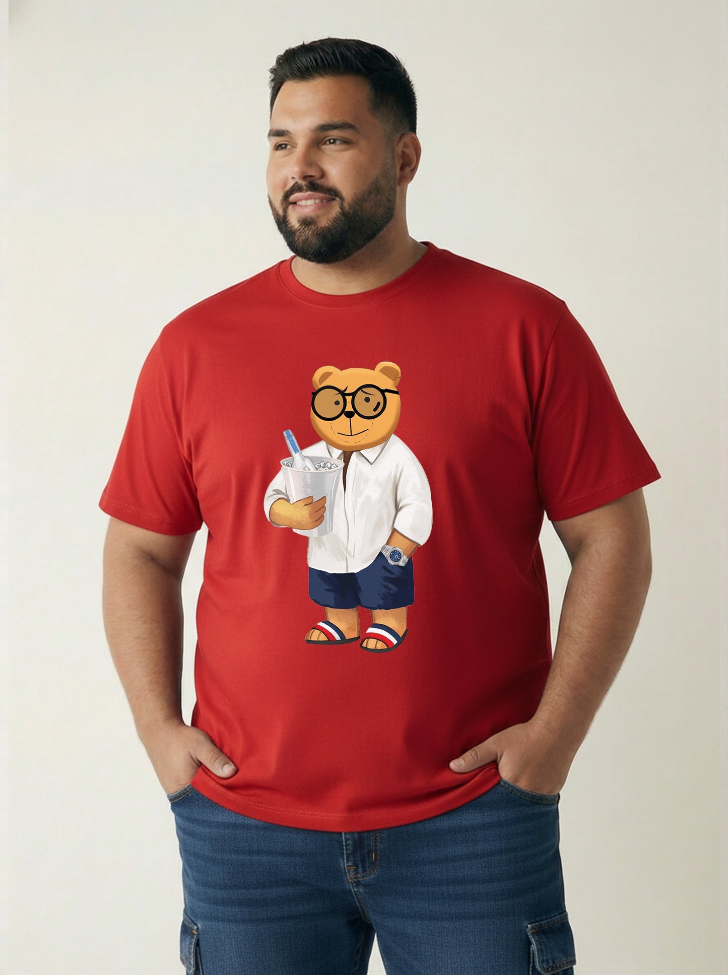 Beach Bear Plus Size Men T-shirt