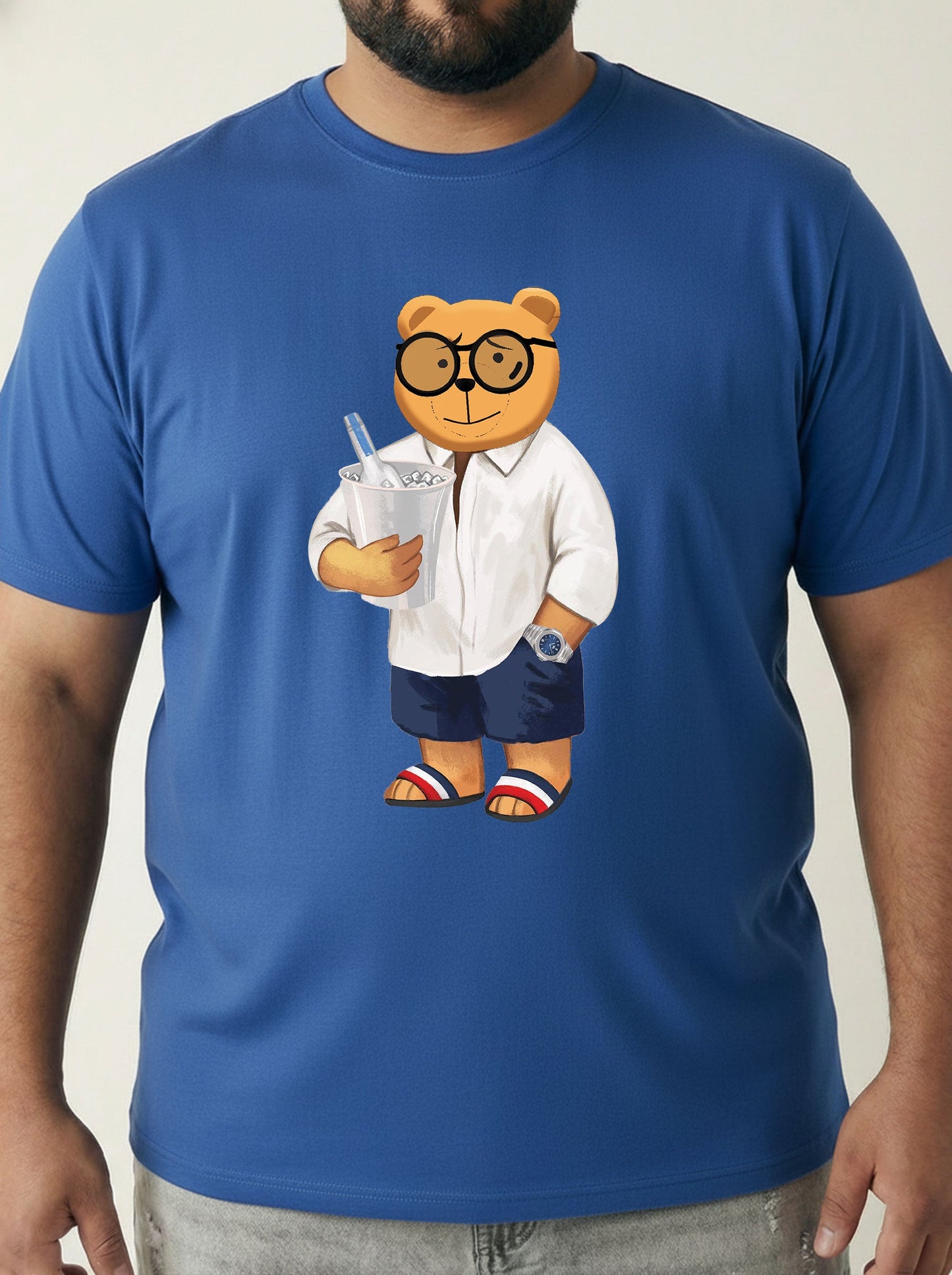 Beach Bear Plus Size Men T-shirt