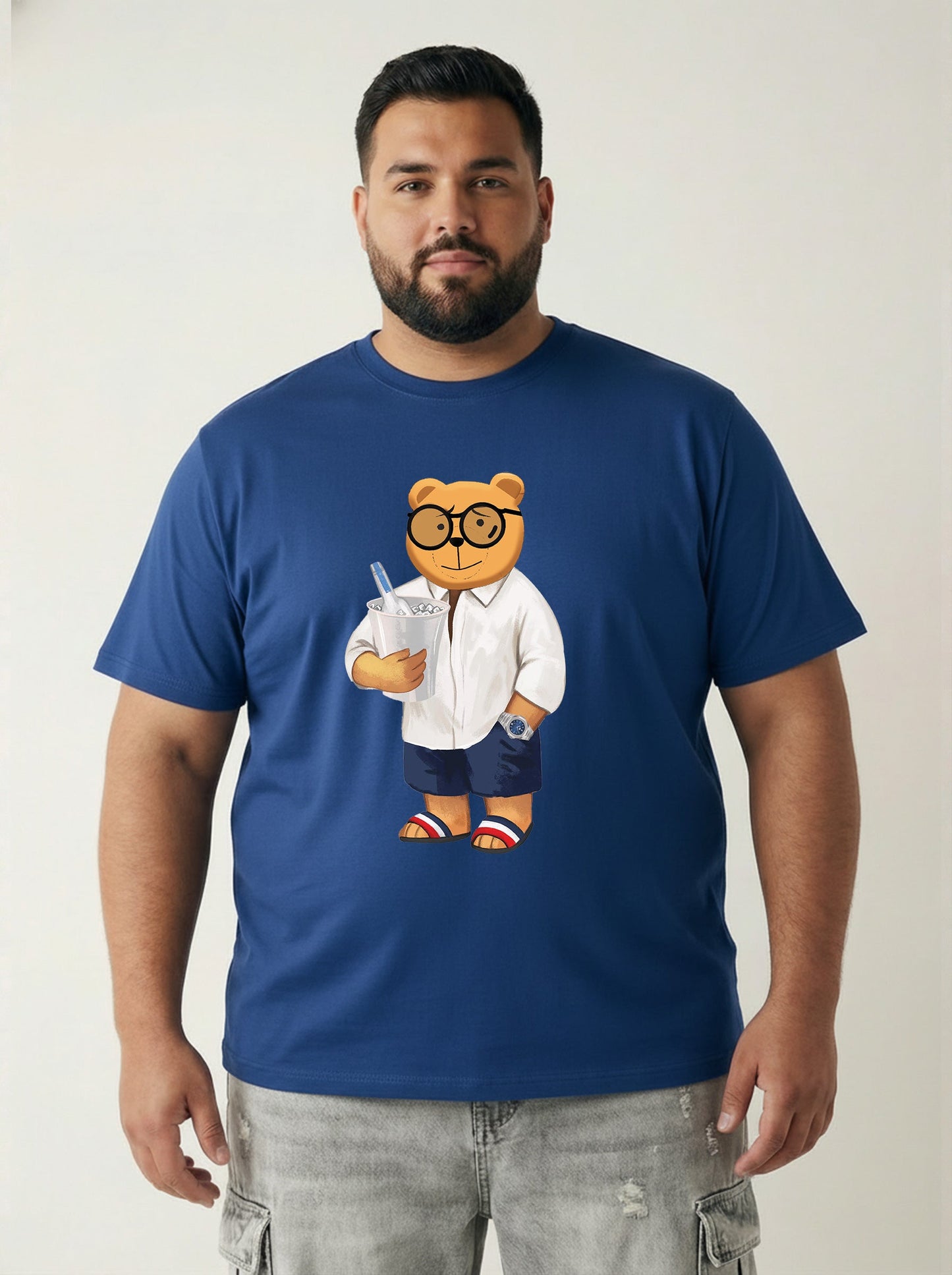 Beach Bear Plus Size Men T-shirt