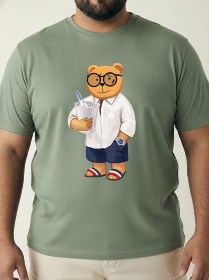 Beach Bear Plus Size Men T-shirt
