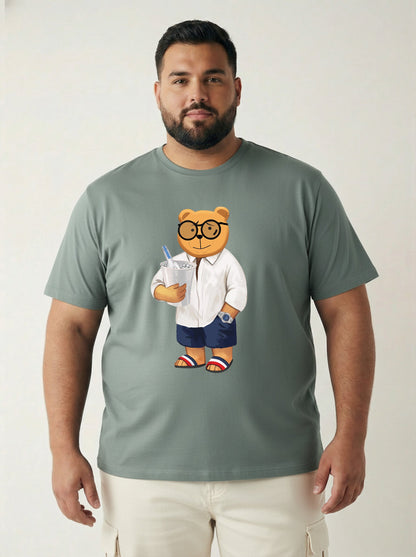 Beach Bear Plus Size Men T-shirt