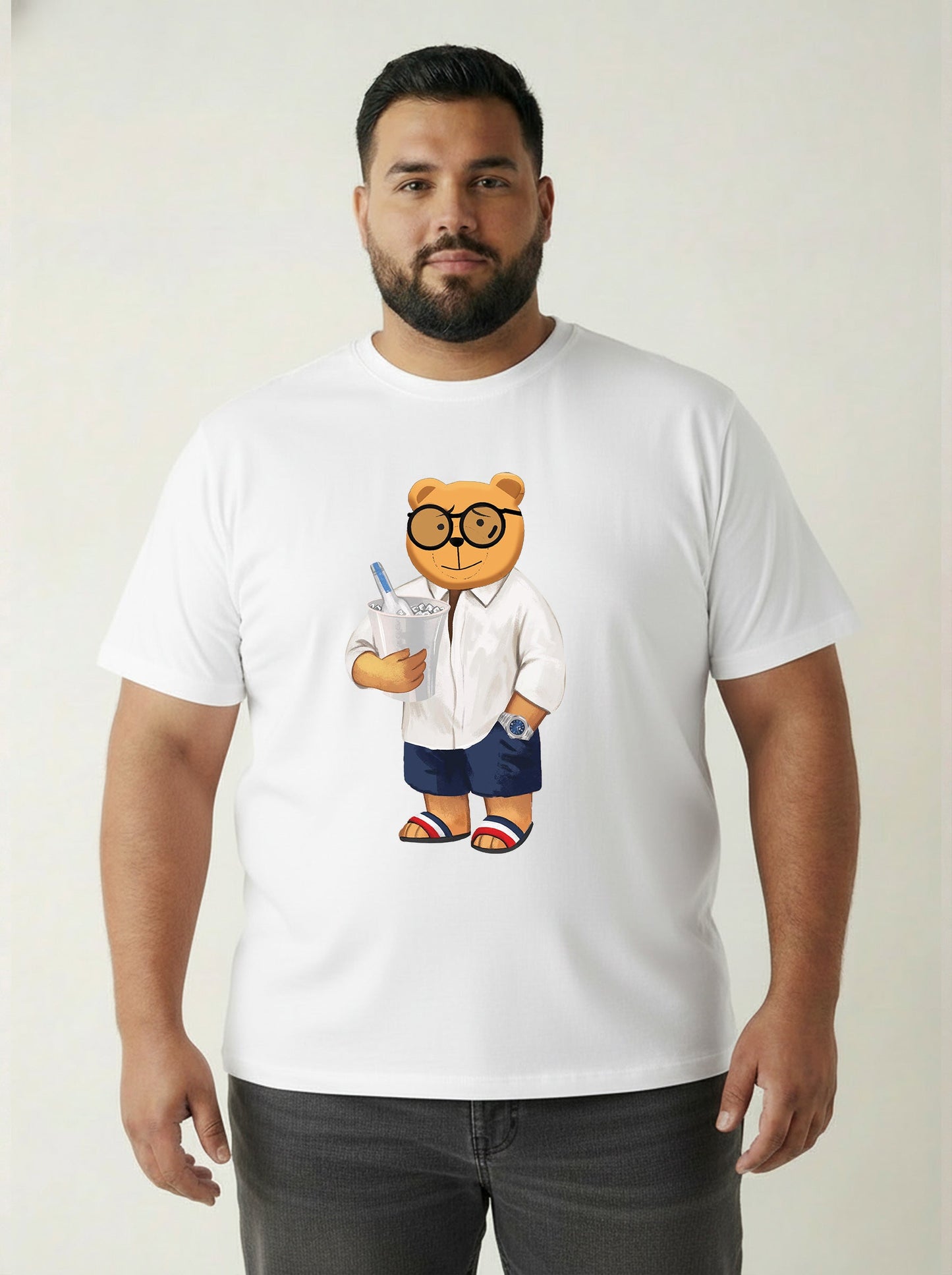 Beach Bear Plus Size Men T-shirt
